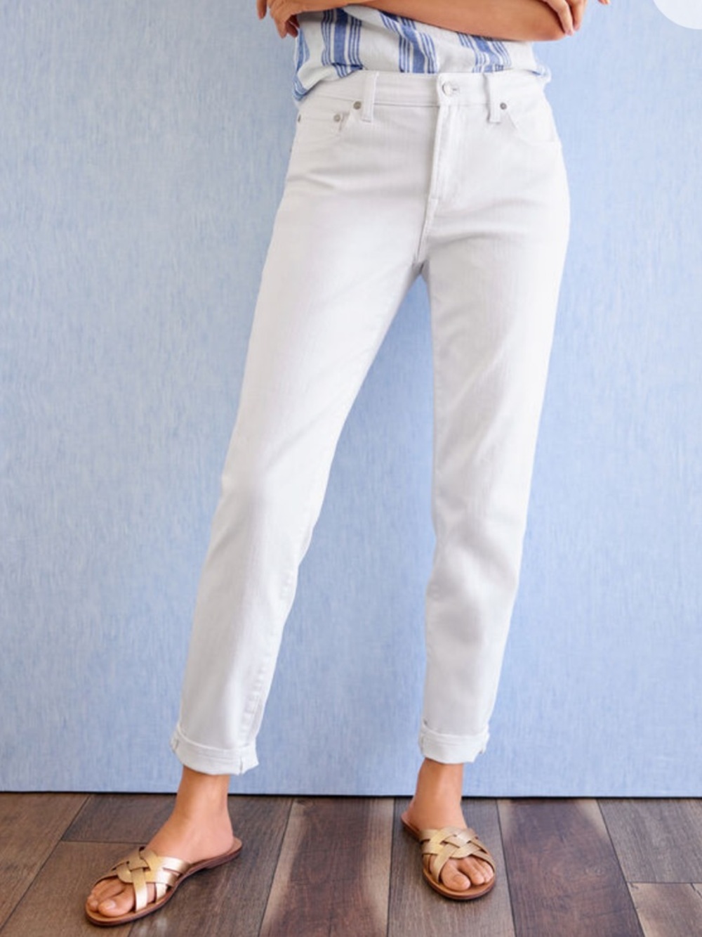 Talbots women’s everyday Jean in white denim ankle stretch pants NWT 16 petite